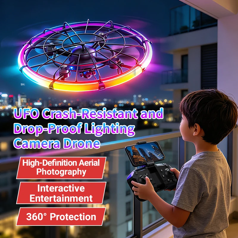 Drone Battery Case - JJRC H145 UFO RCドローン、デュアルHDレンズ、RGBフローライト、フルボディプロテクション、空撮クアッドコプター玩具
