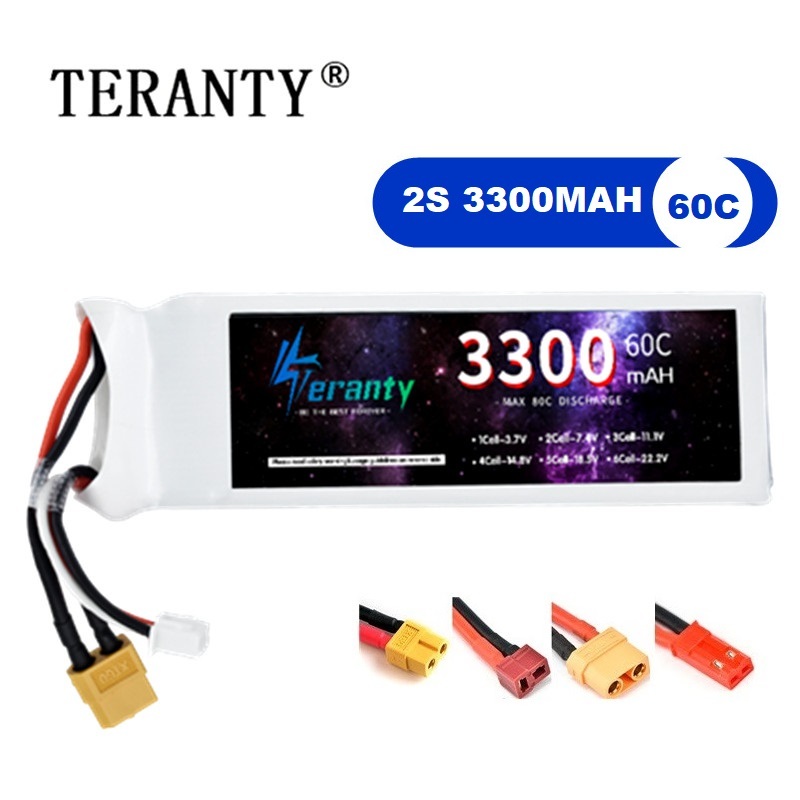 2S 7.4V リポバッテリー 3300mAh 60C 車  - Drone Battery Lipo のレビューと価格