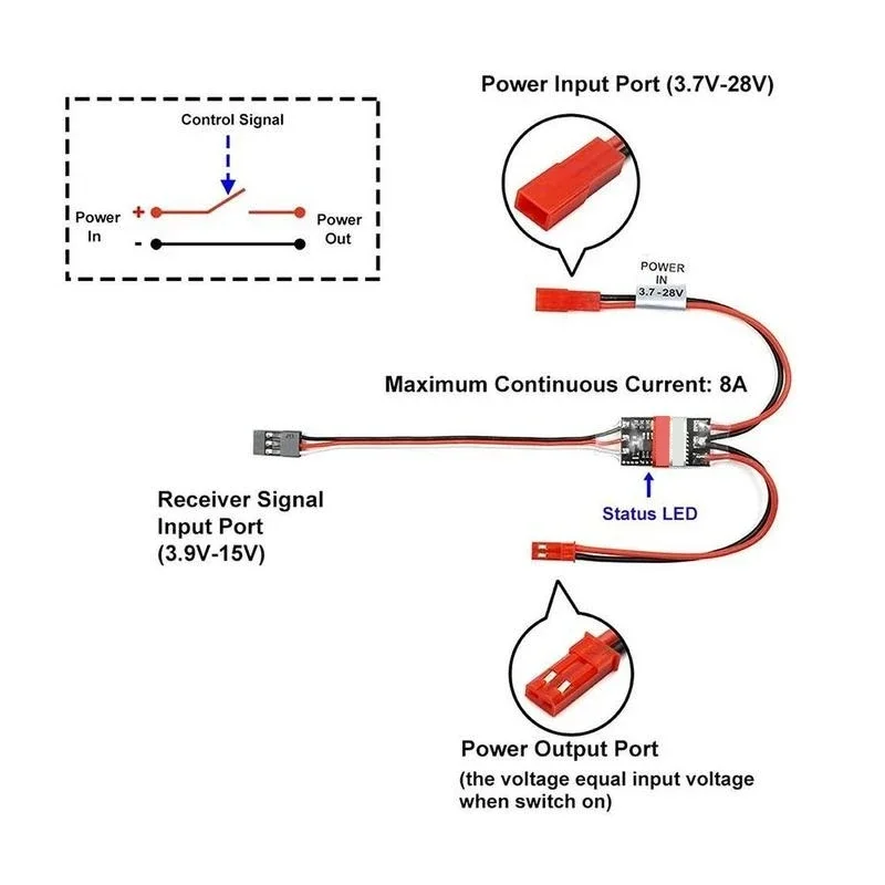 2-20A 高電流リモコン式電子スイッチ、3-30V電圧モジ - Drone Battery High Voltage のレビューと価格