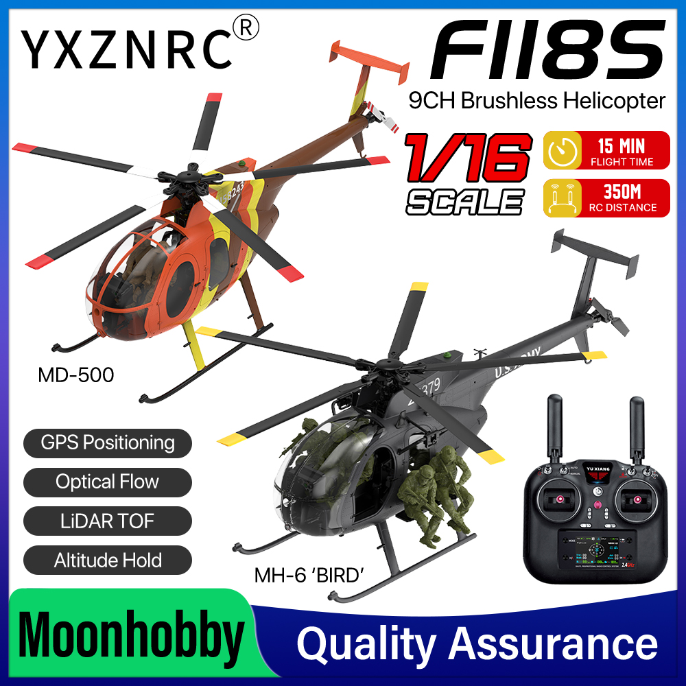 YUXIANG F118S RCヘリコプター MH‑6 MD - Drone Battery 4S のレビューと価格