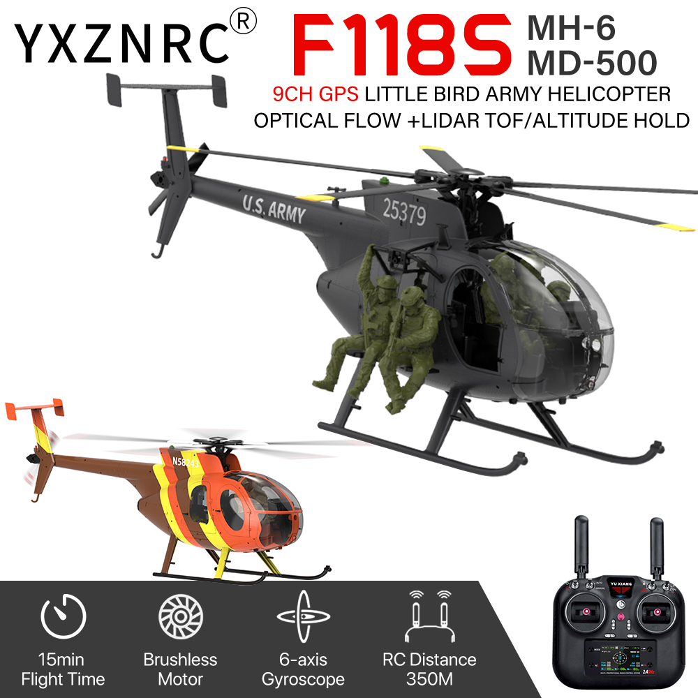 YUXIANG F118S RCヘリコプター MH‑6 MD - Drone Battery 4S のレビューと価格