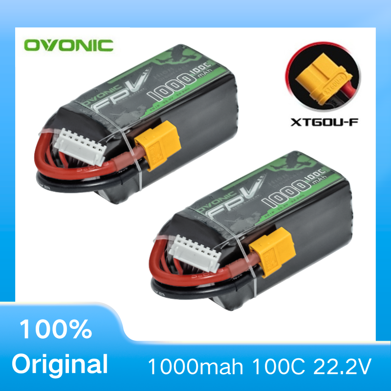 2 個 OVONIC 1000mAh 100C 22.2V  - Drone Battery 6S のレビューと価格