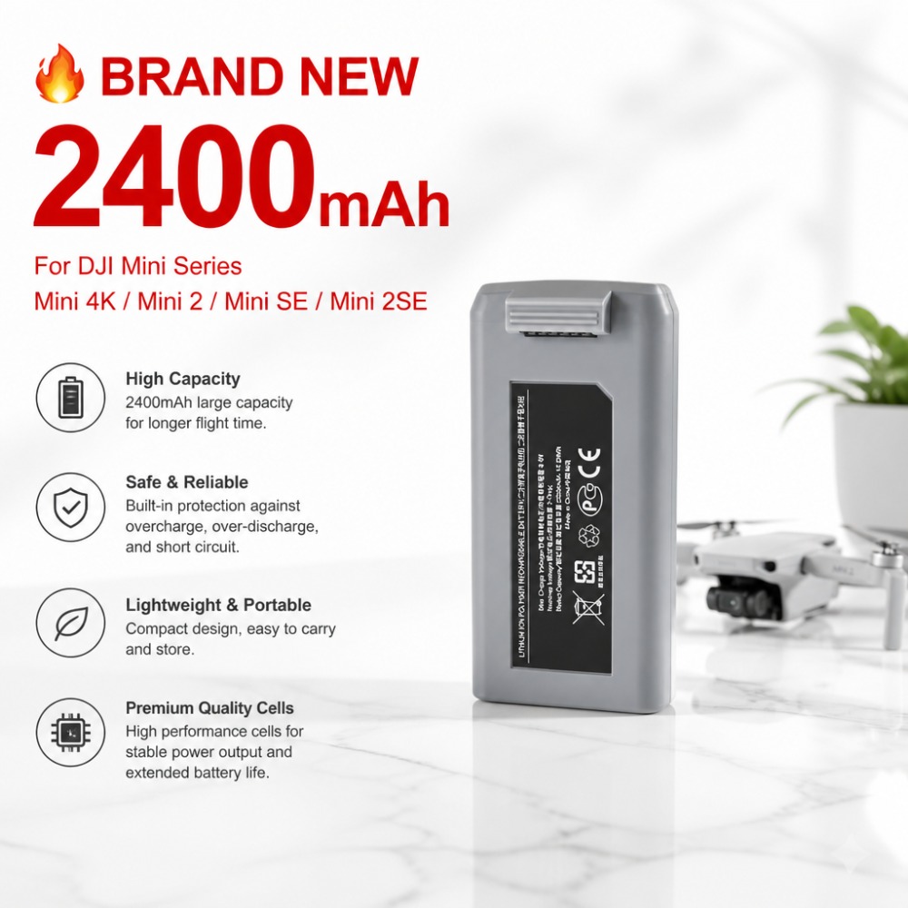 DJI Mini 4K/Mini 2/SE/2SE用2400 - Drone Battery Smart のレビューと価格